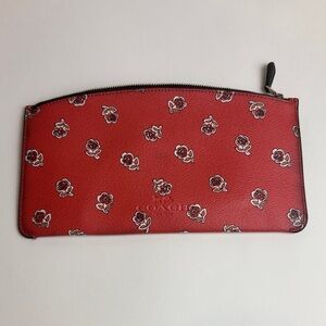 Coach Red Floral Print Clutch